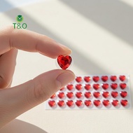 T&O 3D Heart Diamond Stier Shiny Waterproof Rhinestone DIY Supply for Journaling Phone Case Desktop 