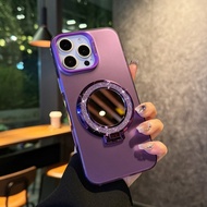 Phone Case For Tecno Spark Go 1 / 1S / Spark Go 2025 / Pop 9 4G New Shiny Circle Mirror Stand Bracke