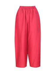 YaccoMaricard AW24 Lady Silk Pants กางเกงขายาวทรงหลวม ตีเกล็ดหน้า 1032232