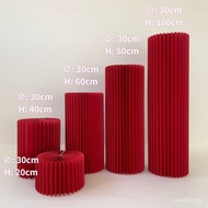 Clothing Folding Paper Clothing Red Chinese Island Display Stand Accordion Paper Shoe Store Display 