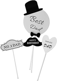 ABOOFAN 40 Pcs 10 Set Cake Topper Father Day Cupcake Cake Pick Appetizer Pick Dessert Toothpick Cock