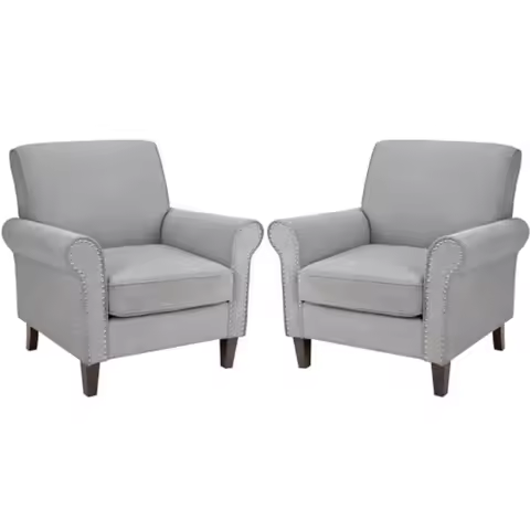 Comfy Accent Chairs Set of 2, Mid-Century Modern Arm Chair