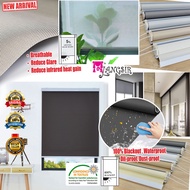 MYLANGSIR THeMAL Roller Blinds 100% Blackout Height 6 Feet (183cm)/SUNSCeeN Solar Blinds/Bidai Halan