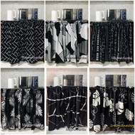 Printed Black Kitchen Sink Curtain - Under Sink Curtain