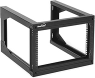 NavePoint 6U Server Rack with Swing Gate - 6U Wall Mount Rack for 19 Inch IT Equipment Open Frame Ra