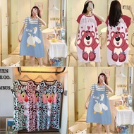 *Plus Size* Woman NightDress Catoon Cotton Sleepwear Baju Tidur Wanita