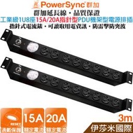 (MIT台灣製造)群加1U8座指針型PDU機架型電源排插3米TE8A0030-15A TE8E0030-20A機房伺服器