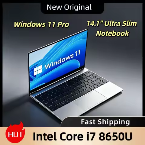 Ultra Slim 14.1 Inch Laptop 32GB DDR4 2TB SSD Intel Core i7 8650U Windows 11 1920x1080 HD Gaming PC 