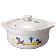 ST/💟Cfcraft Ceramic Zebra Ruyi Stew Pot4000ml Cartoon in-Glaze Decoration Heat-Resistant Casserole Open Flame Soup Pot S