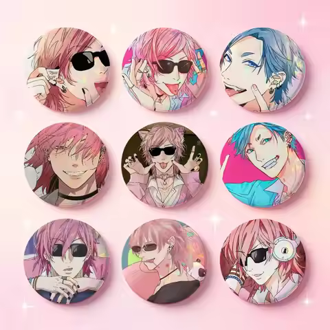 Cute Manga Yarichin Club Ayato Yuri Badges 25 44 58 75 Mm Round Cosplay Pin Bag Decor Fans Collect F