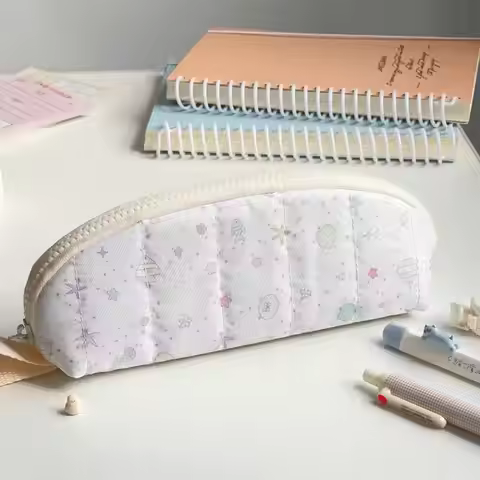 Korean Style Ocean World Pencil Case Cute Cartoon Handheld Stationery Bag Aesthetic Multifunctional 