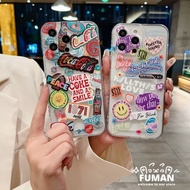 Card Casing Compatible For OPPO F23 A79 5G Reno 10 Pro 5G 9 8 Pro Plus 7 5G 8T 5G 6 5G 6Z 5 Lite 5F Cover Put Photos Trendy Fashion Smile Couple Mobile Phone Case