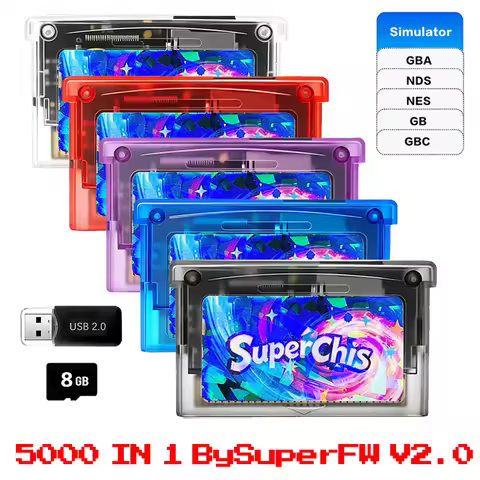 SuperChis Prime 5000 in 1 Game Cart With 8G Card bySuperFW V2.0 Firmware FlashCard For GBA/GBA SP/ND