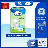 [Bundle of 16] Dr. P Value Level 6 Absorbency Adult Tape Diaper M10/ L9/ XL8 - 2x Skin Protection wi