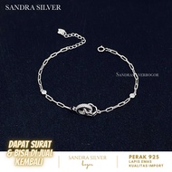 925 Silver Double Bracelet White Gold Plated PaperclipRing Silver 925 Original Bracelet