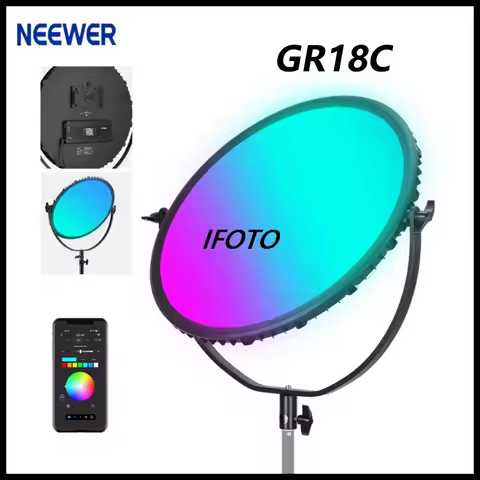 NEEWER GR18C 18" LED Round Panel Video Light 2500K~8500K Bi-color Temperature for Portraits Beauty &