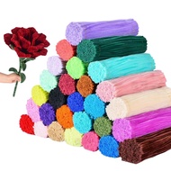 100pcs/set Fuzzy Wire Colorful Twist Sticks DIY Flower Bouquet Handmade Valentine's Day Gift Flower 