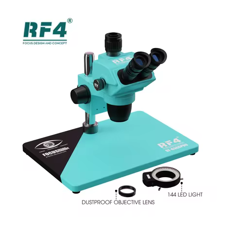 RF4 HD Trinocular Stereo Microscope RF-6565PRO Nine-speed Zoom Lock Key, Eyepiece Adjustable，Multi-l