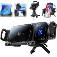 Pengecasan Tanpa Wayar Berputar Pelekap Kereta, Pintar Tinggi 2 dalam 1 Auto Berputar Pemegang Telef