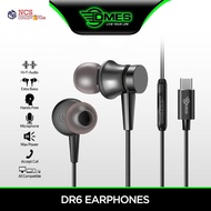 DMES DR6 Type C Wired Earphone Handsfree Extra Bass In Ear Earphone with