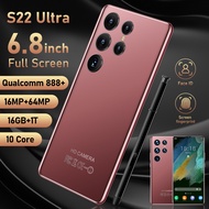【พร้อมเดิม】โทรศัพท์เดิม S22 S22Ultra พิเศษ6.8นิ้ว Hp 16G RAM 1TB ROM 16MP 64MP 6800Mah ราคาถูกโทรศัพ