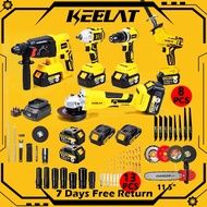 KEELAT 5 in 1 set Brushless Impact Drill Cordless Impact Wrench Angle Grinder Hammer Drill Universal