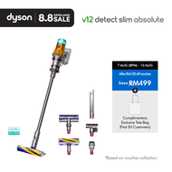 Dyson V12 Detect Slim Absolute HEPA Cordless Vacuum Cleaner | HEPA filtration | Reveals 2x insivible