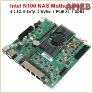 APIEB 12th Gen Intel N100 NAS เมนบอร์ด6-Bay 6 * SATA3.0 4*2.5G I226 1 * PCIE X1 1 * DDR5 4800MHz อย่