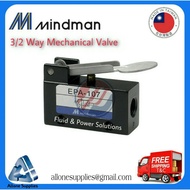 Mindman EPA-107 3/2 Way Plain Lever Valve "Made in Taiwan" Port size: 1/8" , Mindman Mechanical Hand