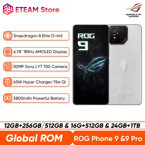 2024 ASUS ROG Phone 9 & 9 Pro 5G Gaming Phone Snapdragon 8 Elite 6.78 ''185Hz E-Sport Display 50MP L