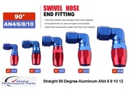 AK91 Straight 90 Degree Aluminum AN AN4 AN6 AN8 AN10 AN12 forged type swivel Hose End Fitting Adapte