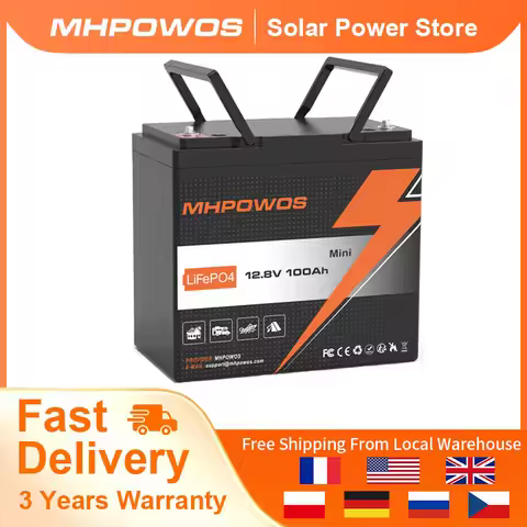 MHPOWOS 12V 100AH MINI iFePO4 Battery Pack Lithium Iron Phosphate Battery Up to 15000 Cycles For Hom