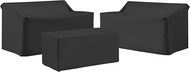 Crosley Furniture MO75034-BK Heavy Gauge Reinforced Vinyl 3-Piece Outdoor Furniture Cover Set (2 Lov