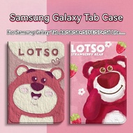 Cartoon Lotso Samsung Galaxy Tab A8 Casing Case Samsung Tab S7 FE S6 Lite Leather Tablet Cover Cute Pink Waterproof Cute Cat Samsung Tablet Cover