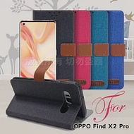 GENTEN for OPPO Find X2 PRO 自在文青風支架皮套黑