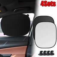 4Sets Car Suction Cup Sunshade Cover - Side Window Privacy - Rear Windscreen Mesh UV Protection Cove