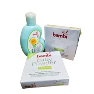 BAMBI Baby Compact Powder + Refill Free Cologne (Bundling)