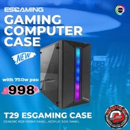 ESGAMING T29 ACRYLIC TRANSPARENT CASE W/ 750W PSU