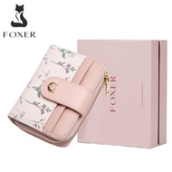 FOXER wallets for women purse for women card holder wallet short wallet with pink gift box