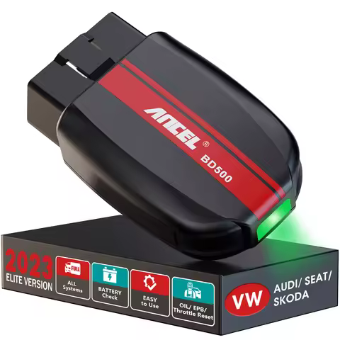 ANCEL BD500 OBD2 Bluetooth 5.0 Scanner Car Code Reader All System EPB /Throttle Learning Mutiple Res