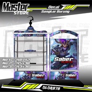 MASTER Stiker Sangkar Burung Kotak SABER ONIMARU Premium Full Laminasi Bisa Request