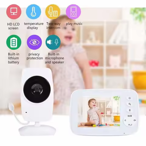Baby Monitor Video With Camera SM32 3.2 Inch TFT LCD Portable Monitor IR Night Vision Two Way Talk T