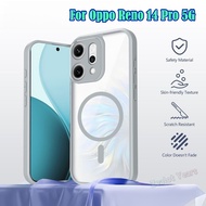 Caing for Oppo Reno 14 Pro 5G Global Reno 14Pro CPH2739 Matte Transparent Magnetic Shockproof Phone 