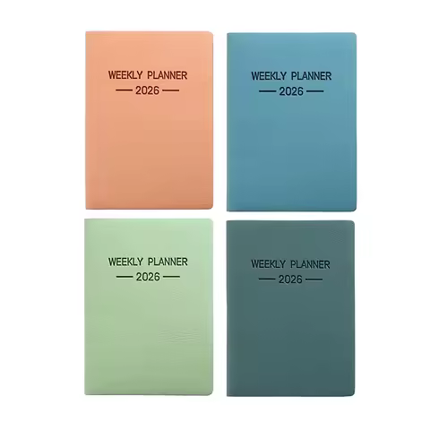 A7 Specification 2026 English Planner Book, Mini Portable Pocket Daily Schedule Book Thin Weekly Cal