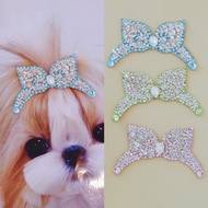 2Pcs Pet Accessories Full Diamond Ears Dog Hair Clips Maltese Yorkshire A2686 BQG5