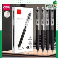 [ ORIGINAL BOX ] Gel Ink Ballpoint Pen Set 0.5mm Nib Deli BLACK INK A575/A057B/S128 smooth, quick-dr