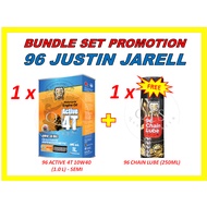 96 JUSTIN JARELL 4T SEMI SYNTHETIC WITH 96 CHAIN LUBE SET / PROMOTION BUNDLE SET / ENGINE OIL / BUND