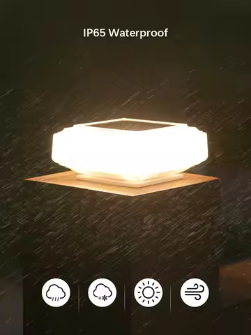 F5 Outdoor 30Led Solar Pillar Light Post Caps Lights Fence Post Solar Lamp for Garden Wooden Posts L