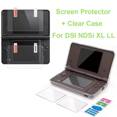 Clear Case For DSI NDSi XL LL Game Console Crystal Protective Shell Screen Protector Pet Film Transp