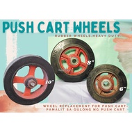Push Cart Wheel Size 10" 8" & 6" Gulong ng Push Cart Kartilya Rubber Wheel Axle Shaft 10" 6" & 8"